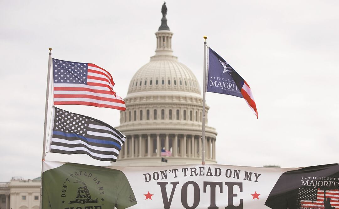 Grupos conservadores de derecha planean protestar frente al Congreso de Estados Unidos este 6 de enero en un intento por revertir las elecciones presidenciales en las que resultó ganador Joe Biden. Foto: Michael Reynolds. EFE