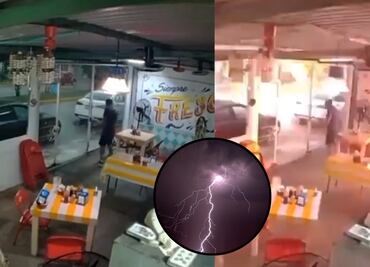 Rayo sorprende al caer cerca de coctelería en Tabasco; video se viraliza en redes