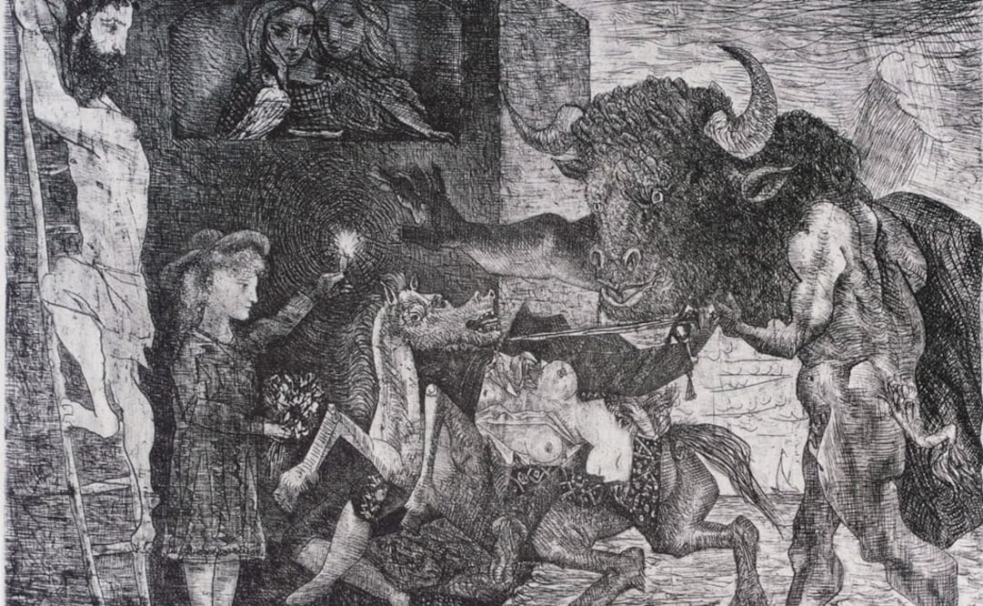 "La minotauromaquia" (1935), que pertenece a una colección de 82 grabados de Pablo Picasso. Foto: EFE