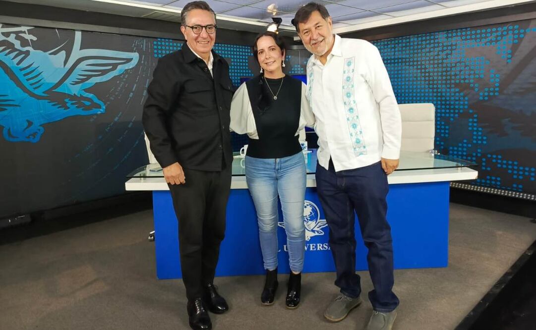 David Aponte, Maite Azuela y Gerardo Fernández Noroña en Con los de Casa. Foto: Diego Prado. EL UNIVERSAL