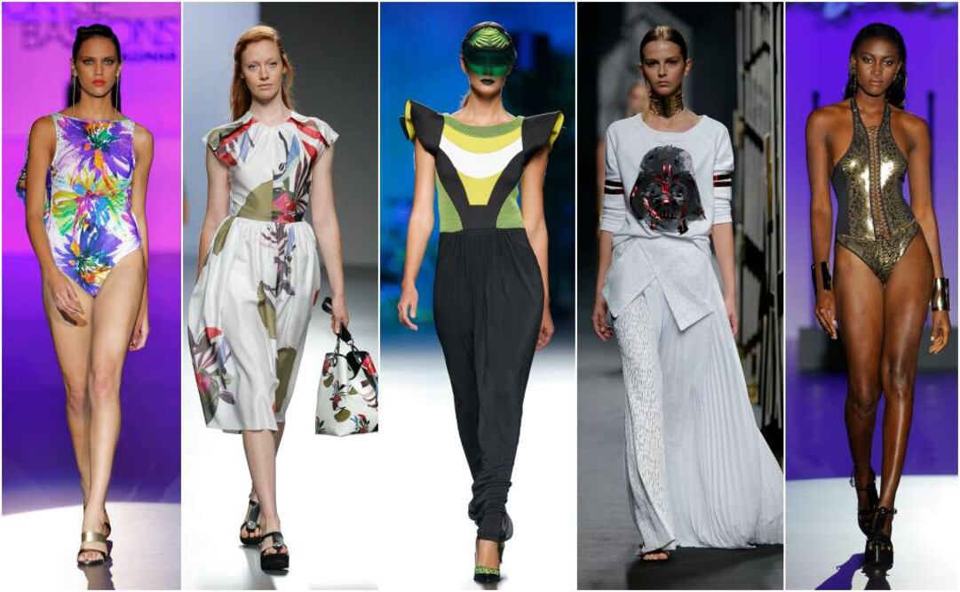 Algunas de las propuestas que desfilaron durante la última jornada de Mercedes-Benz Fashion Week Madrid