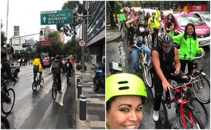Ciclistas hacen rodada para pedir que sea permanente la ciclovía en Insurgentes