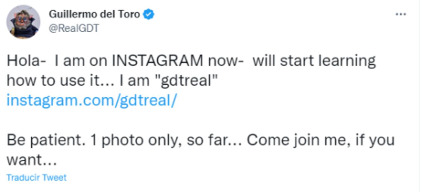 Guillermo Del Toro estrena perfil en Instagram y seguidores le dan la bienvenida 