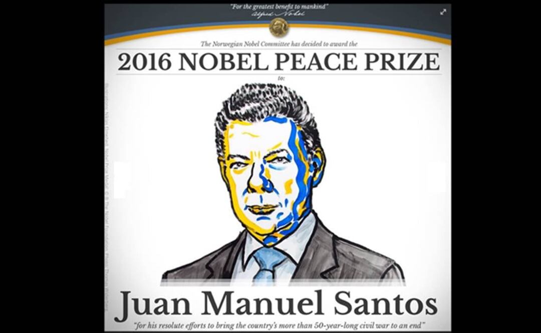 El presidente de Colombia, Juan Manuel Santos (@NobelPrize)