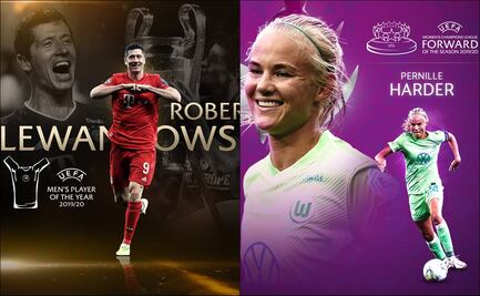 Robert Lewandowski y Pernille Harder, los mejores de la UEFA
