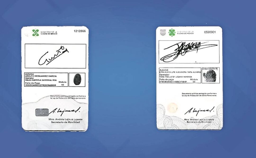 En el documento apócrifo la huella no es nítida, contrario a la licencia original (derecha). Foto: Alberto González/EL UNIVERSAL