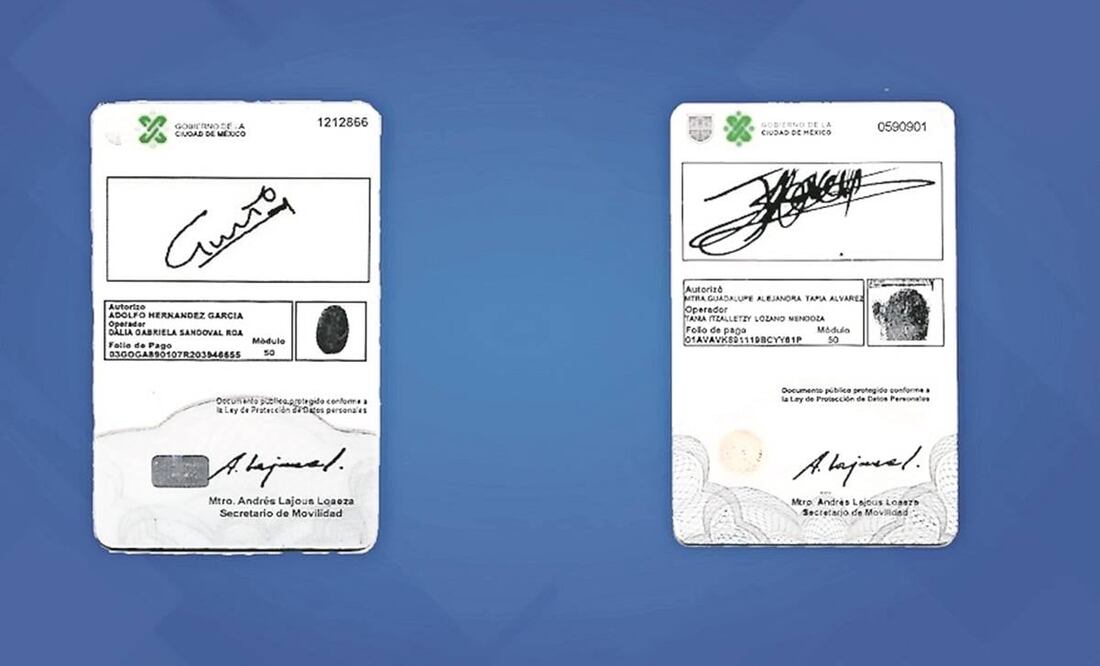 En el documento apócrifo la huella no es nítida, contrario a la licencia original (derecha). Foto: Alberto González/EL UNIVERSAL