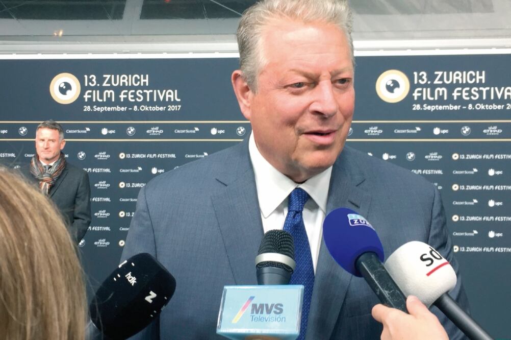 Al Gore presentó ayer su documental An Inconvenient Sequel: Truth to Power, sobre cambio climático, en el Festival de Cine de Zúrich. (ALEJANDRA MUSI. EL UNIVERSAL)