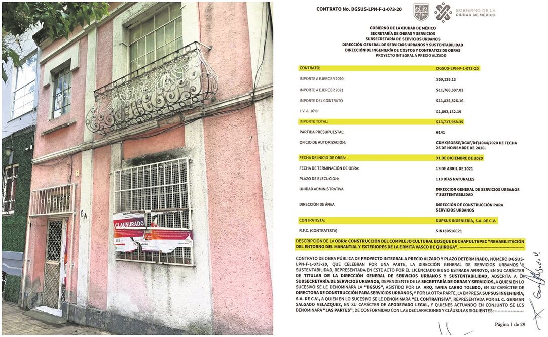 El domicilio fiscal de Supsus Ingeniería, de Armando Alonso Beltrán, se ubica en la colonia San Rafael: es una casa de dos pisos abandonada con un letrero de inmueble clausurado. La construcción, dicen los vecinos, está vacía desde 2021. Foto: Diego Simón / El Universal y Especial