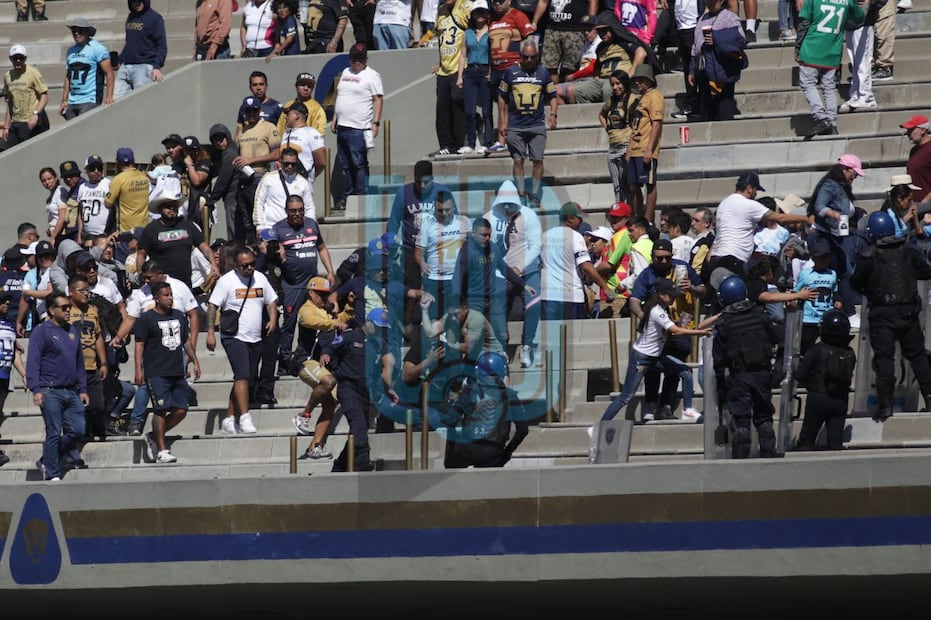 Aficionados de Pumas se pelean en CU - FOTO: CARLOS MEJÍA - EL UNIVERSAL