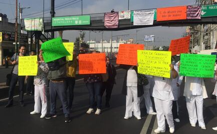 Reportan bloqueo sobre calzada Ermita por manifestación de personal médico del Hospital Pediátrico de Iztapalapa