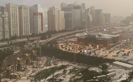 Así se vieron los ríos de granizo en Bosques de las Lomas y Santa Fe