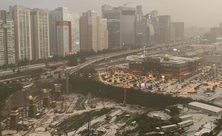 Así se vieron los ríos de granizo en Bosques de las Lomas y Santa Fe