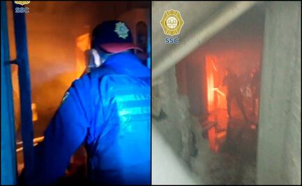 Explosión por fuga de gas provoca incendio en Álvaro Obregón; policía rescata a hombre con quemaduras