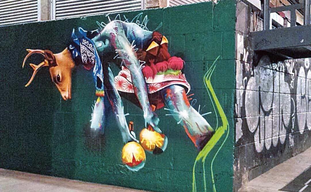 Artistas trabajan en las calles de Emiliano Zapata y Santísima. Cortesía del Fideicomiso Centro Histórico