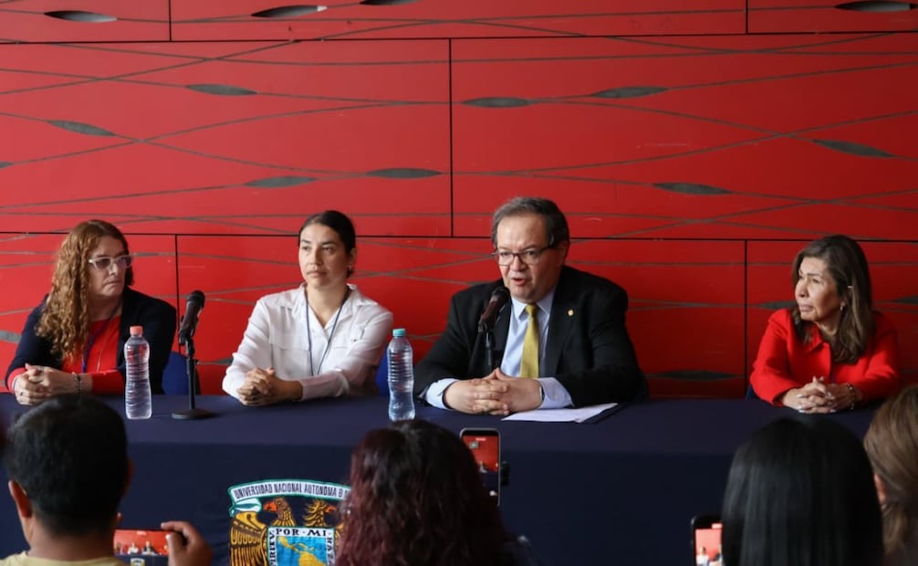 Conferencia de prensa del rector de la Universidad Nacional Autónoma de México (UNAM), Leonardo Lomelí Vanegas. Foto: Karla Guerrero / EL UNIVERSAL