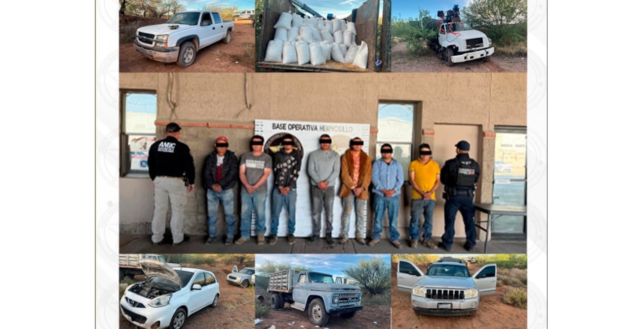 Detienen a siete personas por robo a tren en tránsito en Santa Ana, Sonora; aseguran dos toneladas de maíz. (Foto: especial)