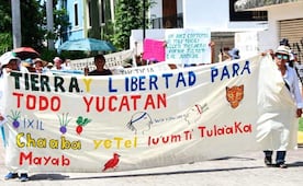 Marchan comunidades mayas contra proyectos inmobiliarios en Mérida, Yucatán; exigen respeto a sus derechos