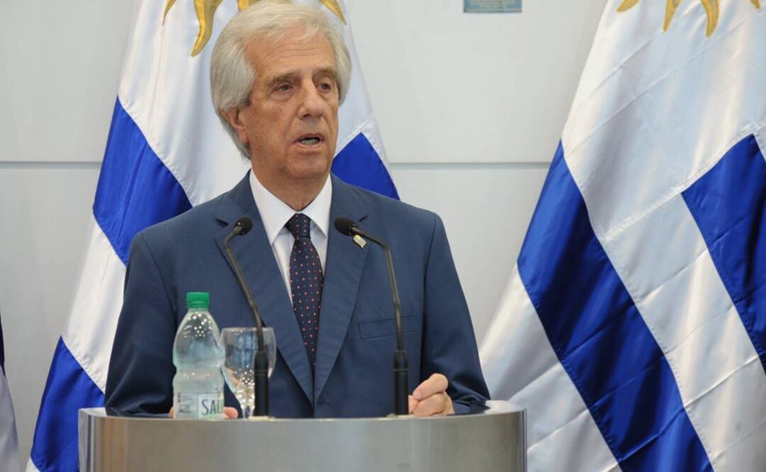 El presidente de Uruguay, Tabaré Vázquez, mientras habla durante la apertura de la primera reunión del Grupo Internacional de Contacto sobre Venezuela, en Montevideo. Foto: EFE