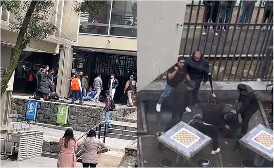 Sujetos ingresaron a la Facultad con palos y tubos de metal. Foto: captura de pantalla