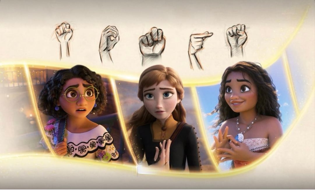 La compañía Walt Disney Animation Studios reinterpretó y animó algunas canciones de películas infantiles en lenguaje de señas americano (ASL). Foto: Disney Plus