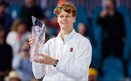 Sinner se impone a Lehecka para conquistar el Abierto de Miami y completar el 'Sunshine Double'