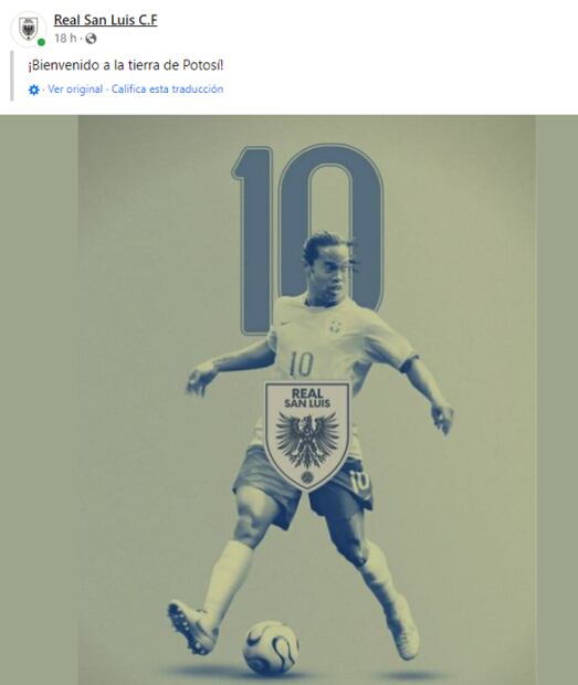 Ronaldinho volverá al futbol mexicano, será parte del Real San Luis en la Liga Premier