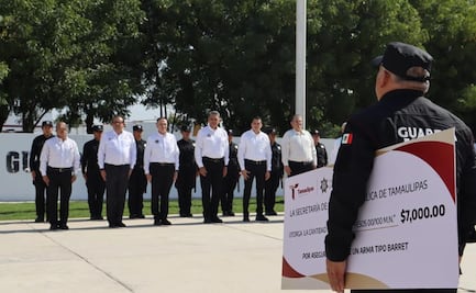 Entregan premios económicos a siete policías en Tamaulipas; estímulos corresponden al aseguramiento de armas y explosivos