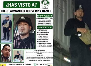 Localizan sin vida a trabajador de la Ferromex reportado como desaparecido en Sonora; fue encontrado en Loma Pesquera