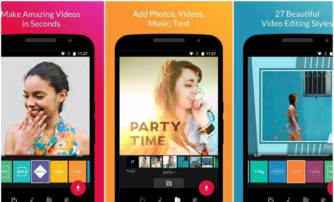 Quik analiza las fotografías y clips de video para encontrar los mejores momentos y automáticamente desarrollar un video completo con transiciones y efectos sincronizados