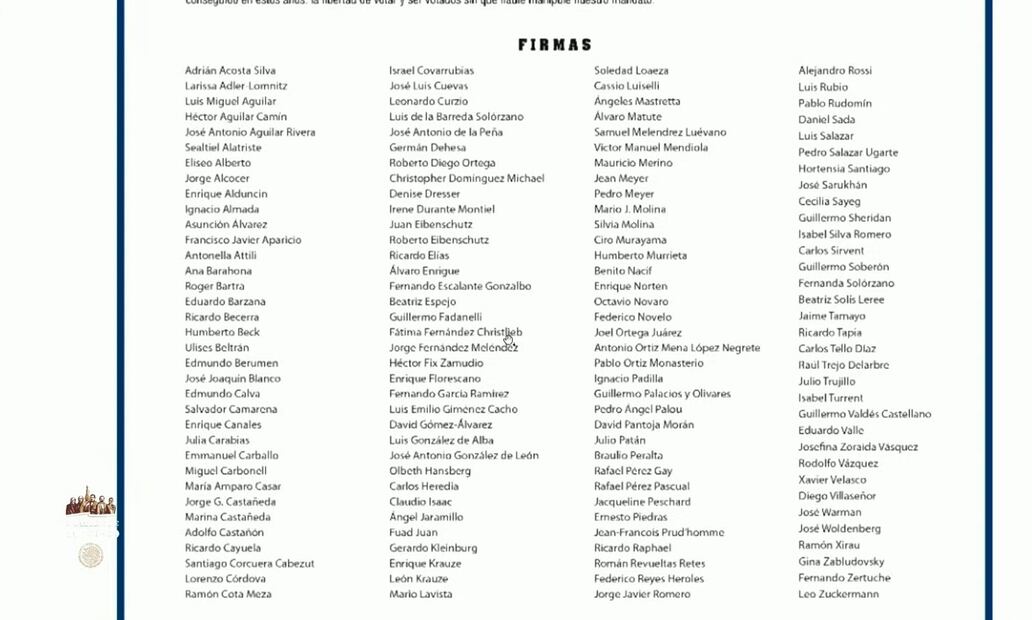 AMLO lee un desplegado de 2006 y nombra a quienes, dice, avalaron el fraude electoral en su contra