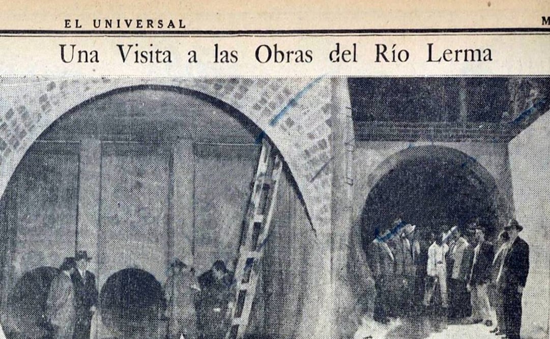 Por más de cuarenta años, la población de la ciudad de México sobrevivió con el suministro de agua que permitían acueductos de 1.2 metros de ancho. Las obras del acueducto del río Lerma construyeron tubos de 3.6 metros de diámetro para asegurar el abasto de agua a largo plazo. Hemeroteca EL UNIVERSAL.
