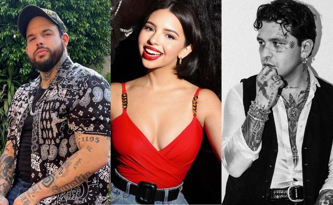 Emiliano Aguilar, Ángela y su novio Christian Nodal. Foto: Instagram oficial.