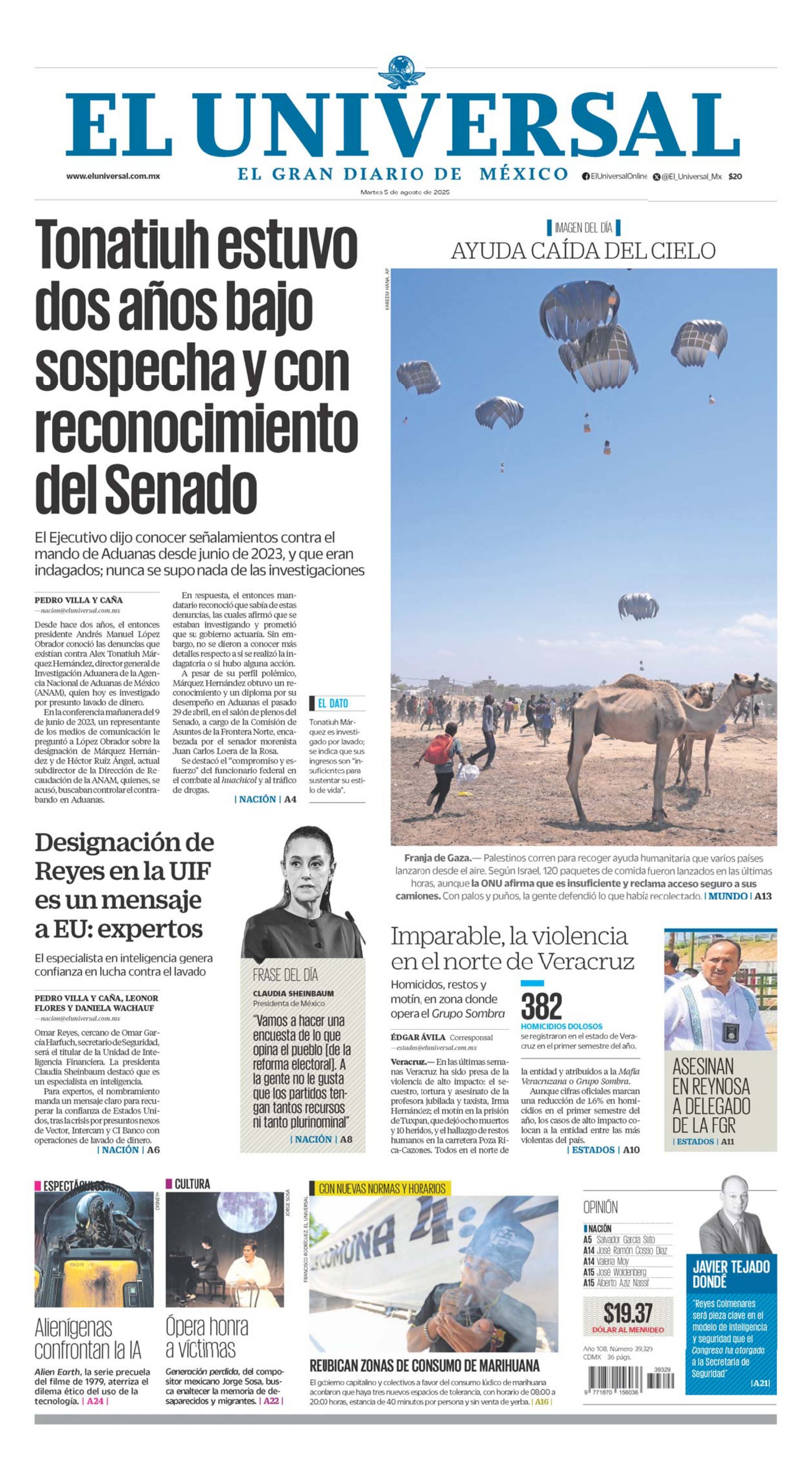 Portada impresa del 5 de agosto de 2025