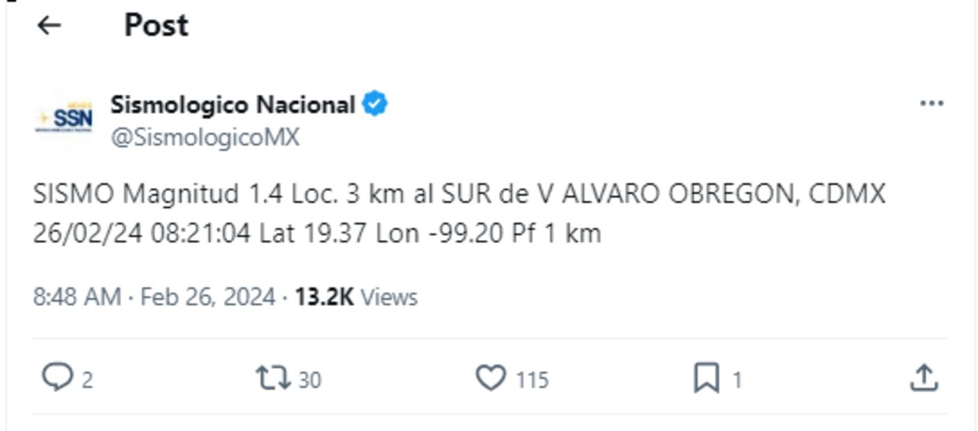 Microsismos CDMX. Foto: Especial