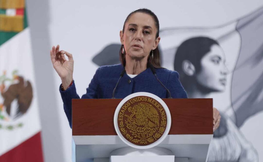 La presidenta Claudia Sheinbaum durante la mañanera de este 21 de julio del 2025. Foto: Fernanda Rojas / EL UNIVERSAL.