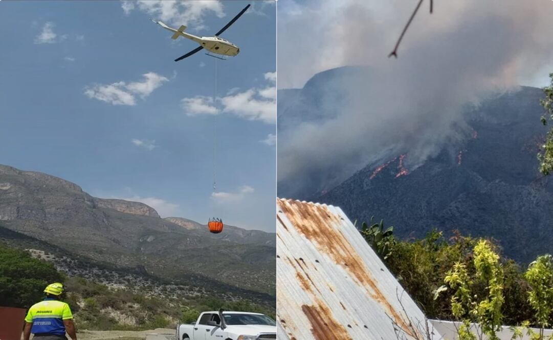 El fuego ha afectado hasta el momento más 35 hectáreas, principalmente de maguey, árbol tipo encino, pino y sotol. Fotos: tomada de Twitter @pcsantacatarina