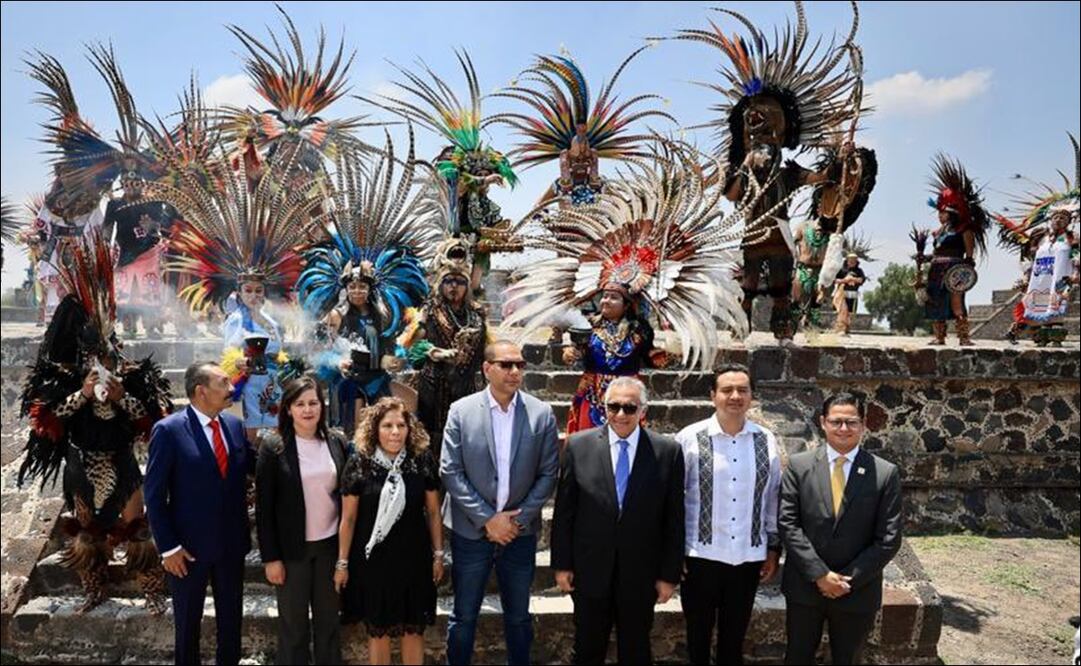 Encendida del Fuego Nuevo en Teotihuacán rumbo a Centroamericanos San Salvador 2023 / FOTO: @SSalvador2023