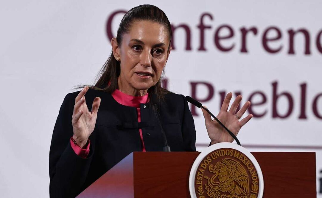 Claudia Sheinbaum, presidenta de México, durante la mañanera del 31 de marzo del 2025. Foto: Berenice Fregoso / EL UNIVERSAL