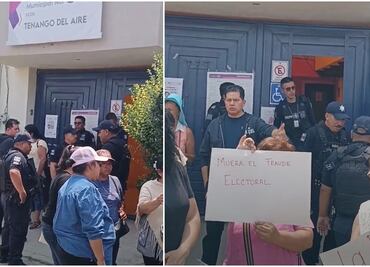 Candidata panista protesta en Tenango del Aire, Edomex por presunto fraude y exige se anulen los comicios