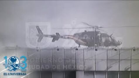 Captan rescate aéreo durante incendio de Conagua