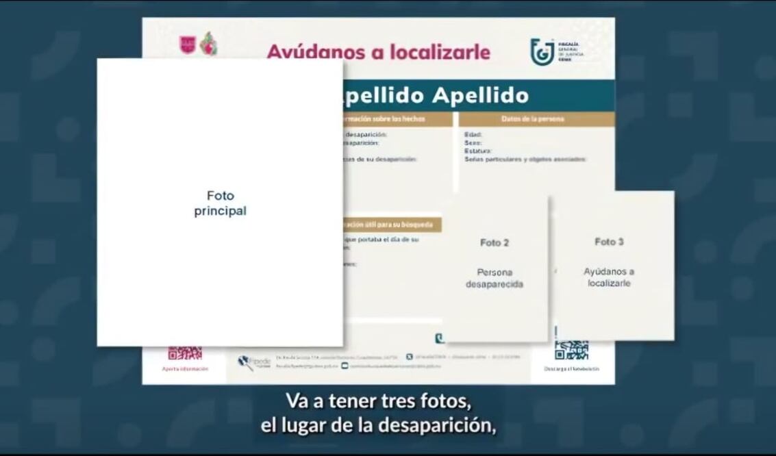 Así es el nuevo fotoboletín de búsqueda de personas desaparecidas que se usará en CDMX. (Foto: especial)