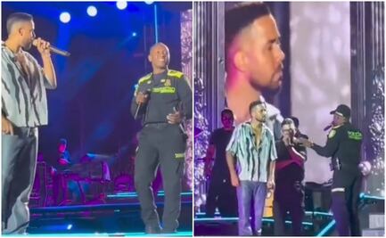 Romeo Santos sube a policía a cantar en escenario de concierto en Colombia y se roba el show