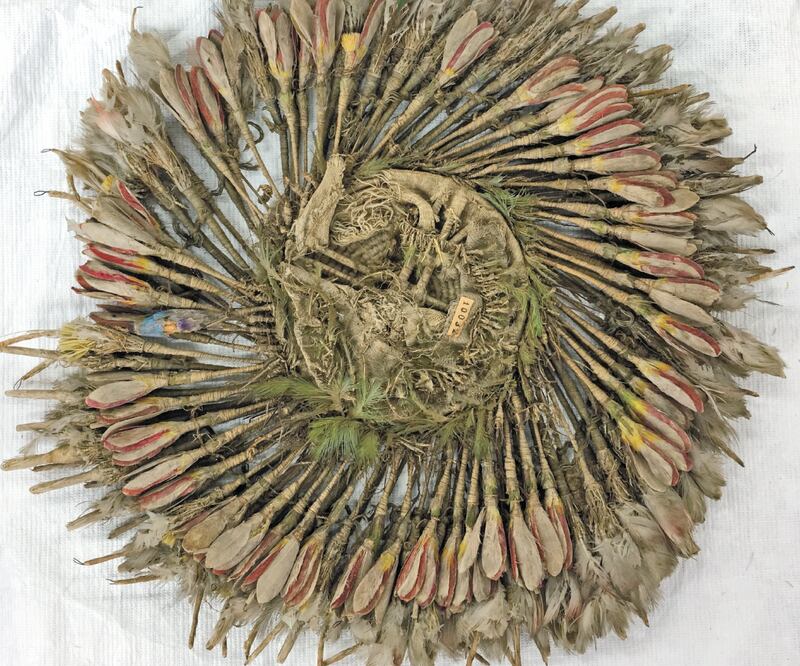 La pieza ingresó a las colecciones del Musée d’Ethnographie de Trocadéro (antecesor del museo Branly, donde se encuentra ahora) en 1878; originalmente fue del falsificador de antigüedades Eugène Boban. Fotos: CORTESÍA MARÍA OLVIDO MORENO Y LAURA FILLOY