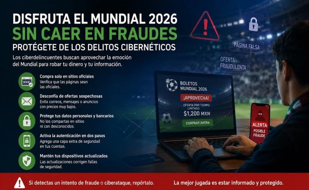 Tamaulipas emite recomendaciones para evitar ser víctimas de delitos cibernéticos durante el Mundial; lanzan estrategia de Nueve Rutas Turísticas.
Foto: Especial.