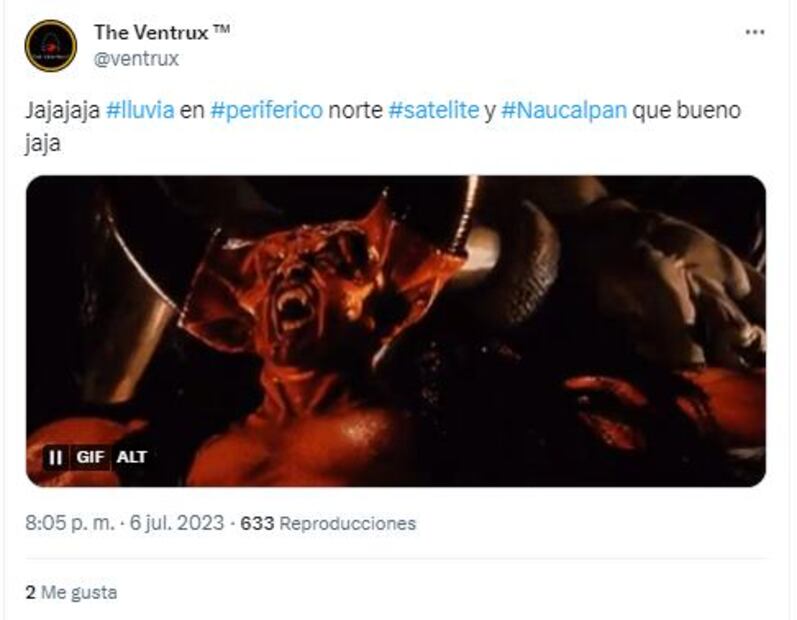 Meme lluvias CDMX. / Foto: Tomada de Twitter