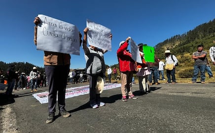 Pobladores bloquean carretera en Ocuilan, Edomex; exigen terminar con la tala clandestina