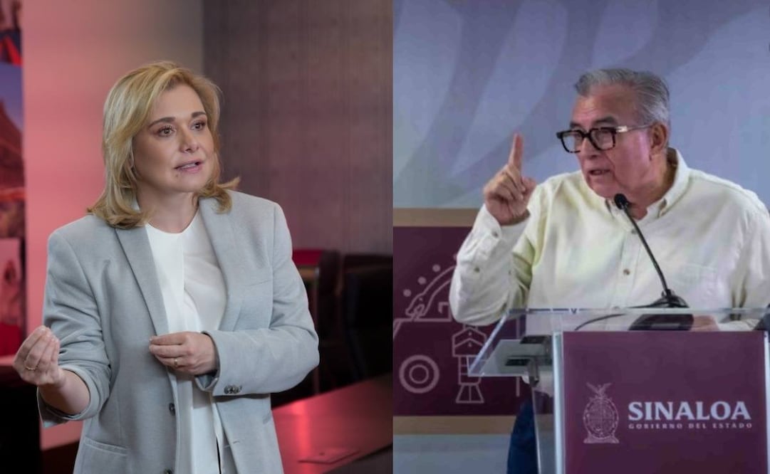 La gobernadora de Chihuahua, María Eugenia Campos y el gobernador de Sinaloa, Rubén Rocha Moya. Fotos: Archivo/ EL UNIVERSAL