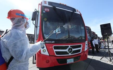 Inician sanitización de transporte público en Toluca