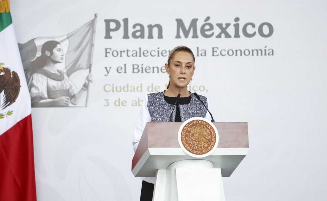 Claudia Sheinbaum, presidenta de México, durante el evento de presentación del Plan México. Foto: Diego Simón / EL UNIVERSAL